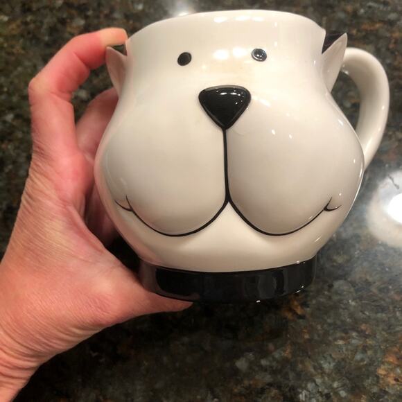 Vintage Dept 56 Pets Dog Mug Ceramic 3 Dimensional White Black Puppy Coffee READ - Picture 10 of 16